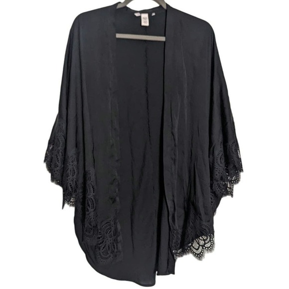 Victoria's Secret Black Intimate Cover Open Front Short Sexy Duster Robe XS - Picture 1 of 5